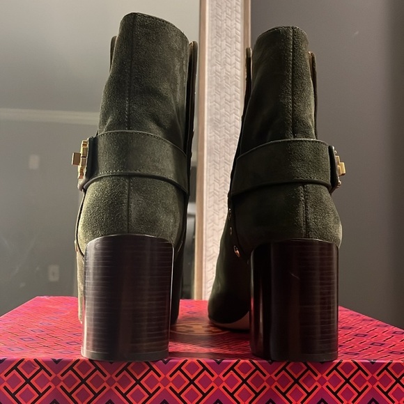 Tory Burch Olive Green Suede Bootie - Picture 7 of 10